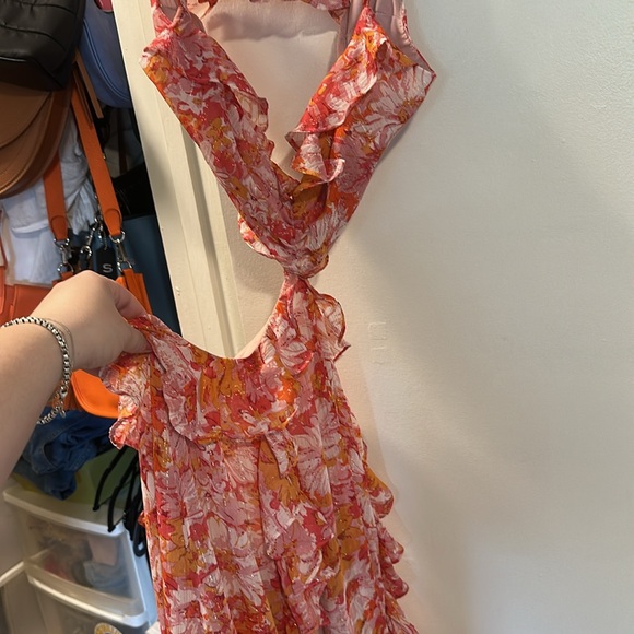 Astr The Label, Palace Floral Cutout Ruffle Maxi Dress, XL - Picture 5 of 6